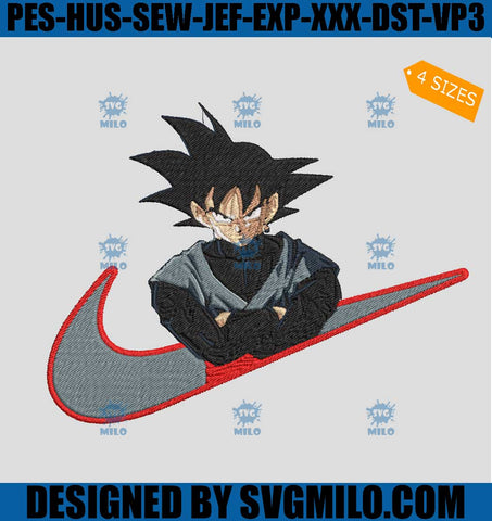 Black Goku Embroidery Design, Goku Embroidery Design