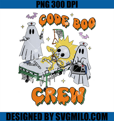 Code Boo Crew PNG, Funny Ghost Nurse Halloween Costume Nursing PNG