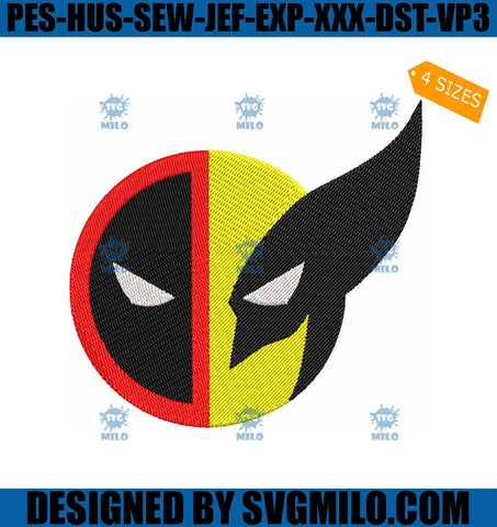 Deadpool And Wolverine Embroidery Design, Super Hero Embroidery Deisgn