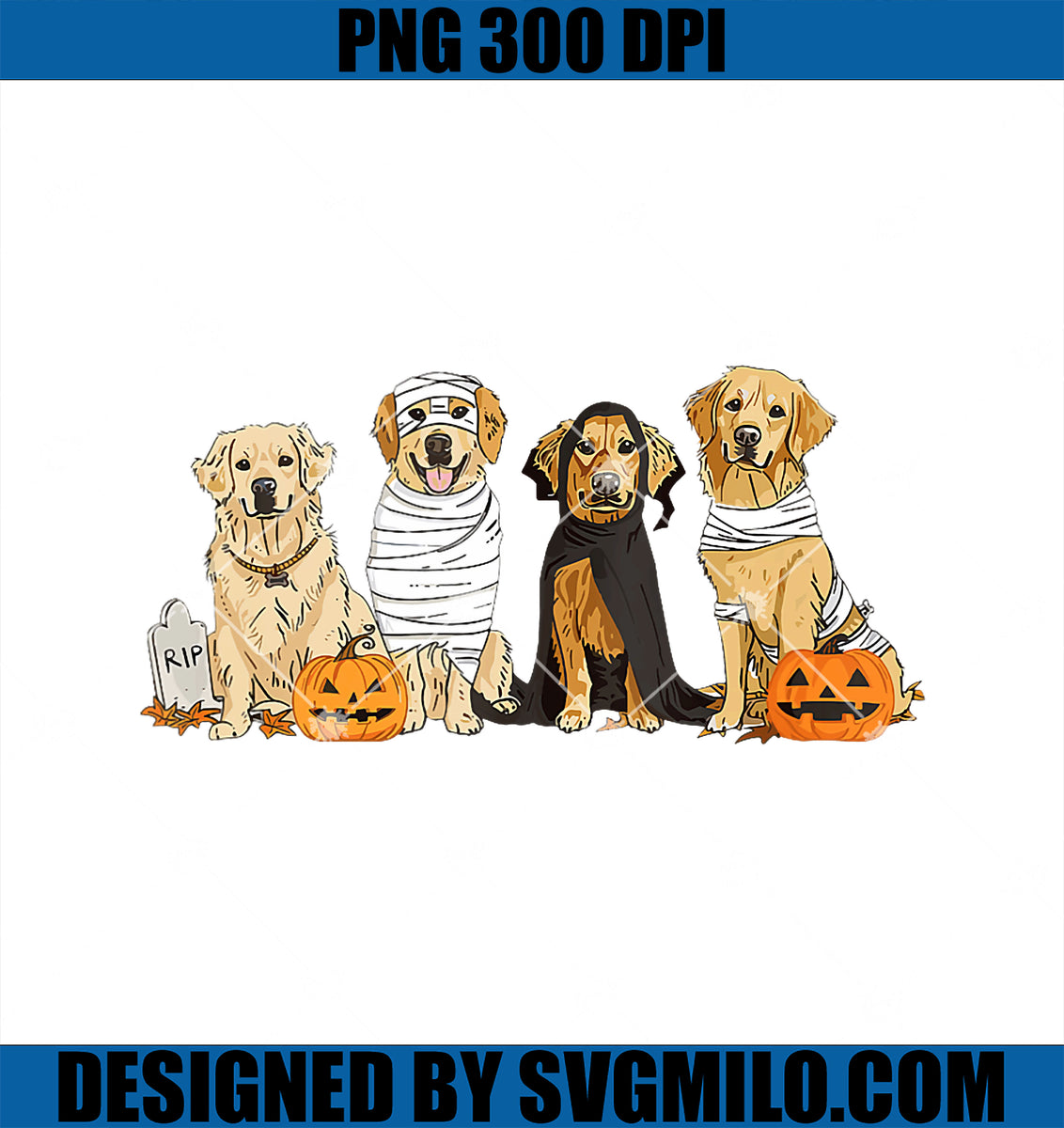 Golden Retriever Ghost Dog PNG, Halloween Golden Retriever