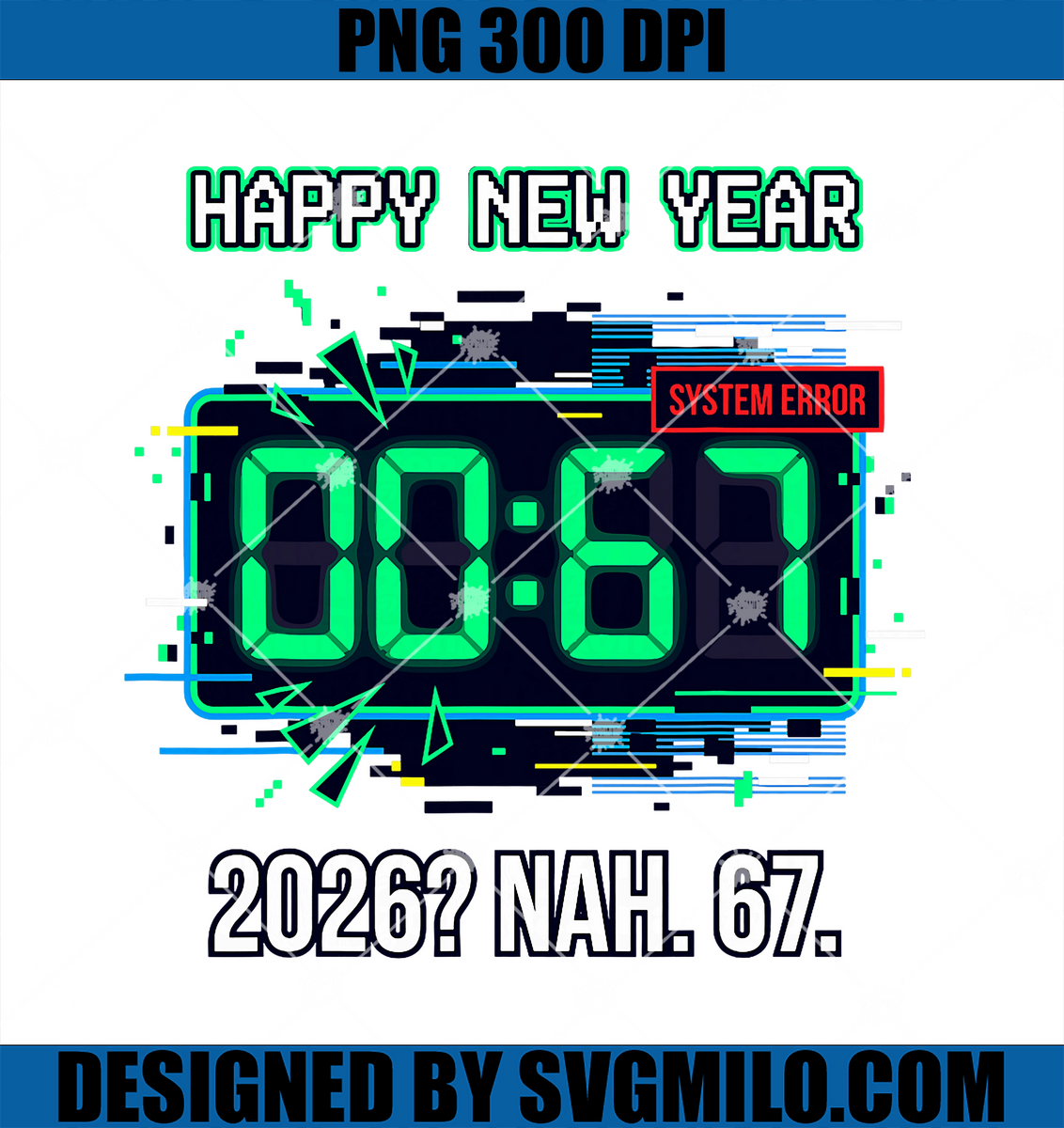 HappyNewYear2026PNG_GlitchCloc