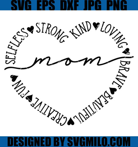 Mom Heart SVG, Mother's Day SVG
