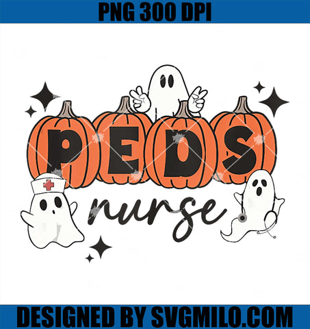 Peds Pediatric Nurse Halloween PNG, Nurse Boo Crew Ghost Pumpkins PNG