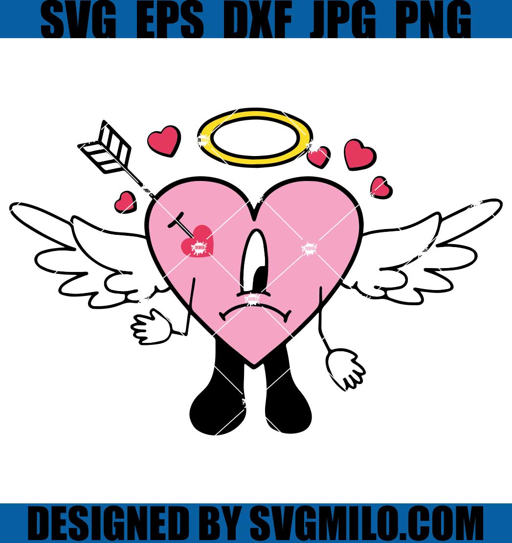 Bad Bunny Heart Cupid Pink SVG, Bad Bunny SVG