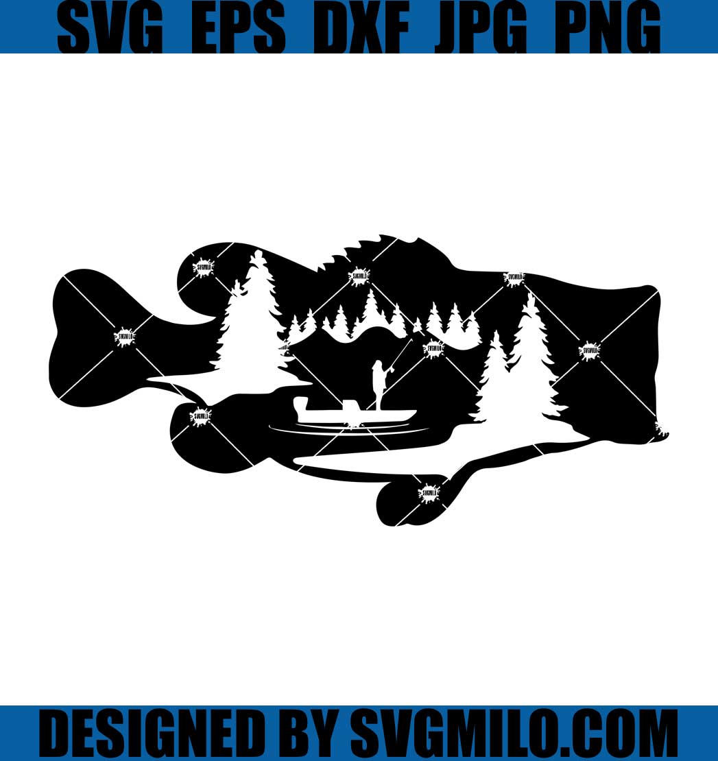 Bass Fishing SVG Bundle - Fishing Logo, Fisherman Svg, Hook