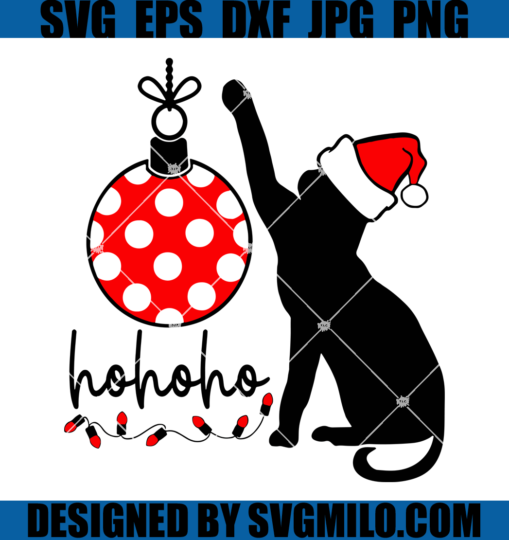 Ho Ho Ho Svg, Santa Cat Svg, Christmas Cat Svg