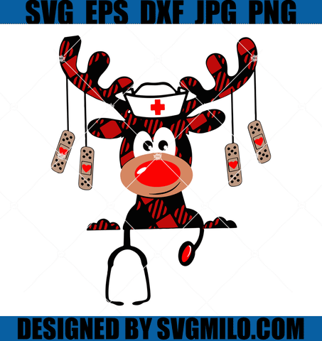 Buffalo-Plaid-Moose-Svg-Christmas-Reindeer-Nurse-Svg
