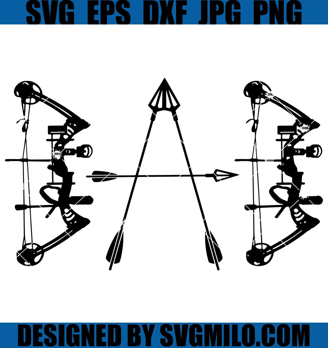 compound bow and arrow silhouette