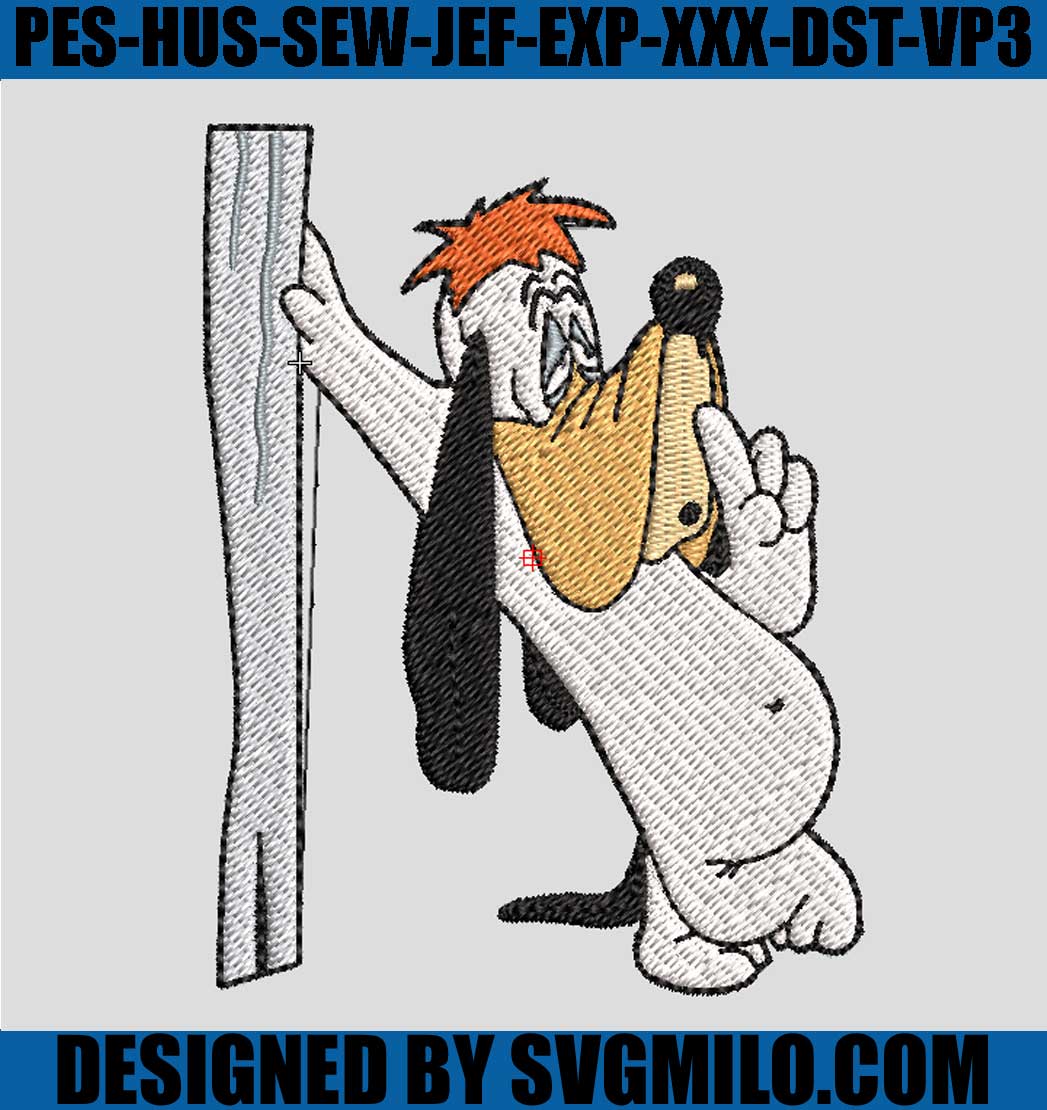 Droopy Dog Money Cartoon Embroidery Design