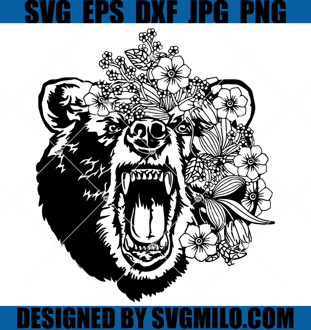 Grizzly Bear SVG PNG EPS DXF Cricut Silhouette