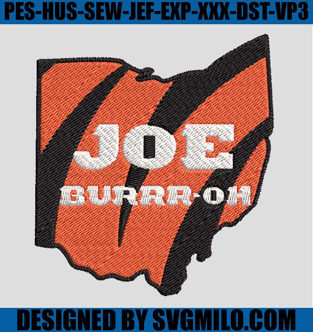 Joe Burrr-OH Embroidery Design, Joe Burrow Embroidery Machine File