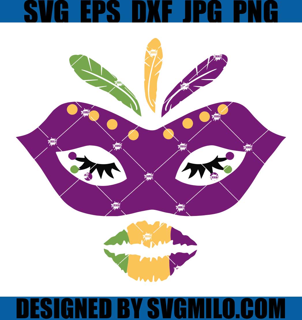 Mardi Gras SVG, Lips Fleur De Lis svg dxf png - Mardi Gras Fat Tuesday