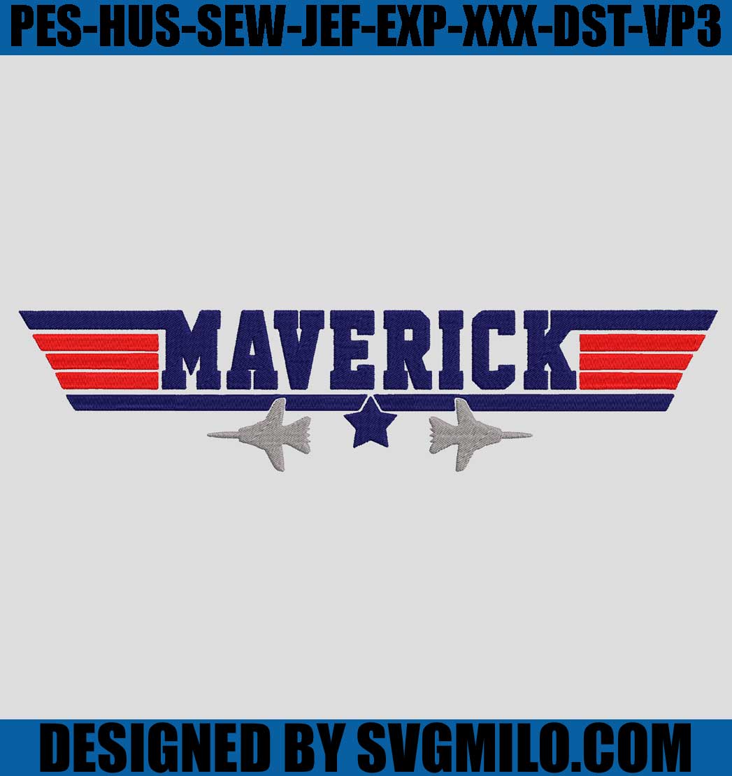 Maverick Embroidery Machine, Top Gun Embroidery Design