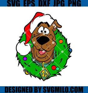 Scooby-Doo-with-Christmas-Wreath-Svg_-Santa-Dog-Svg_-Xmas-Svg