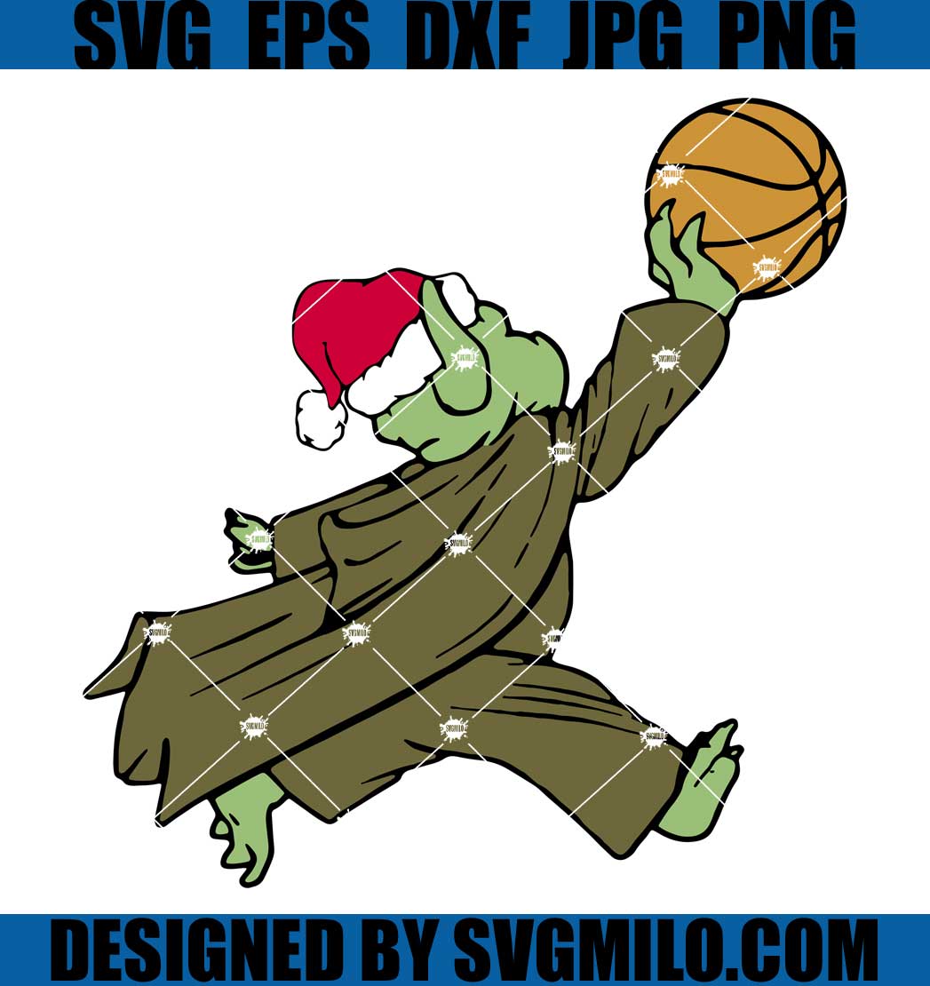 The Grinch Svg, Grinch Basket Ball Svg, Santa Hat Svg