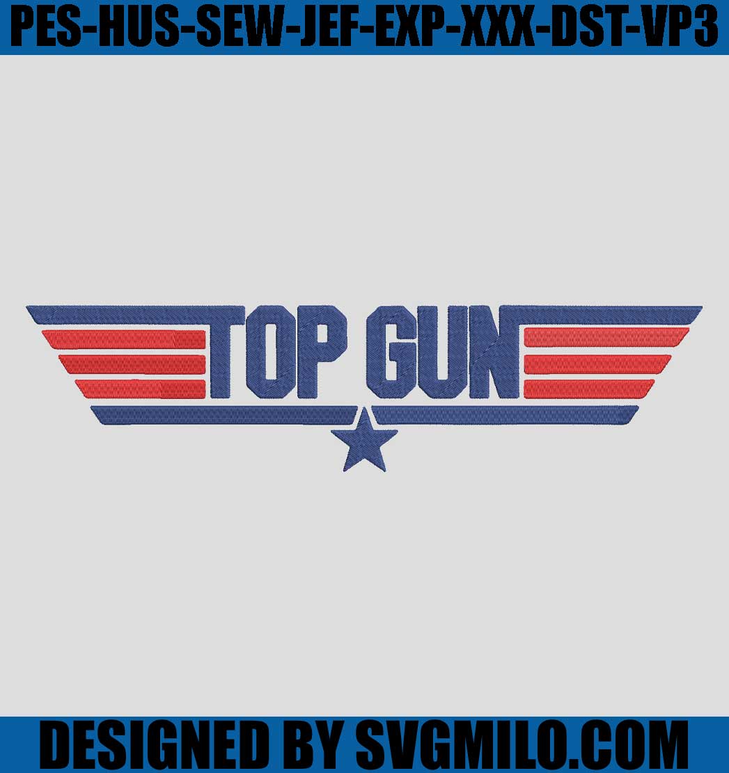 Top Gun Embroidery Design