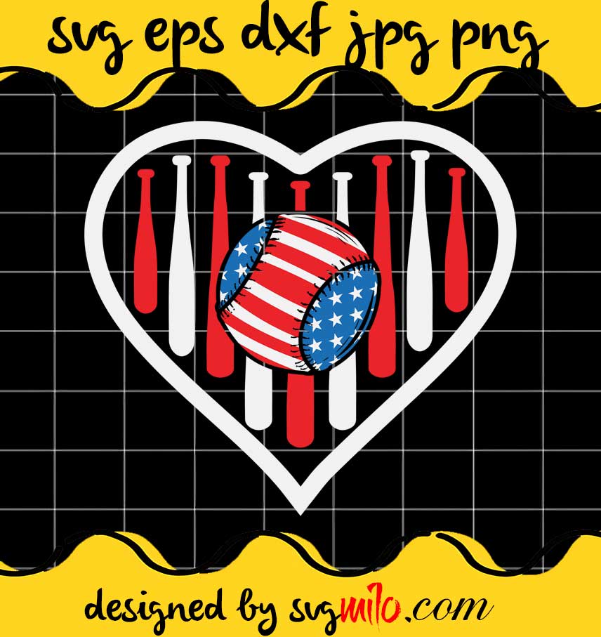 American Flag Baseball Cool Baseball 4th Of July SVG PNG Files