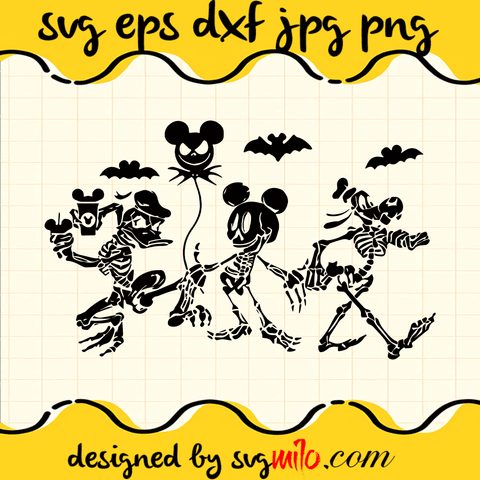 Disney Skeleton SVG, Disney Halloween SVG, Mickey Skeleton SVG, Halloween SVG, Jack Skellington SVG, EPS, PNG, DXF, Premium Quality - SVGMILO