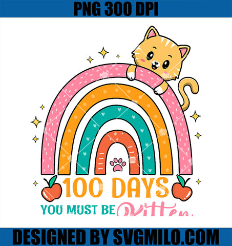100 Days Of School Kitten Cat 100th Day Of School PNG