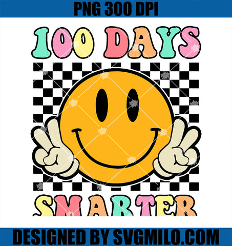 100 Days Smarter Smile Face PNG, 100th Day Of School Teacher PNG