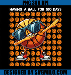 100 Days of School BasketBall Kids PNG, 100th Day of School PNG