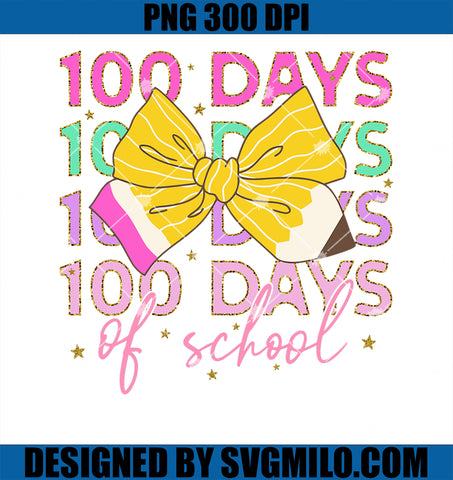 100 Days of School PNG, Toddler 100 Days of School Girls PNG