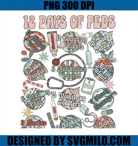 12 Days Of Peds Nurse Christmas Pediatrics Clinic Staff PNG