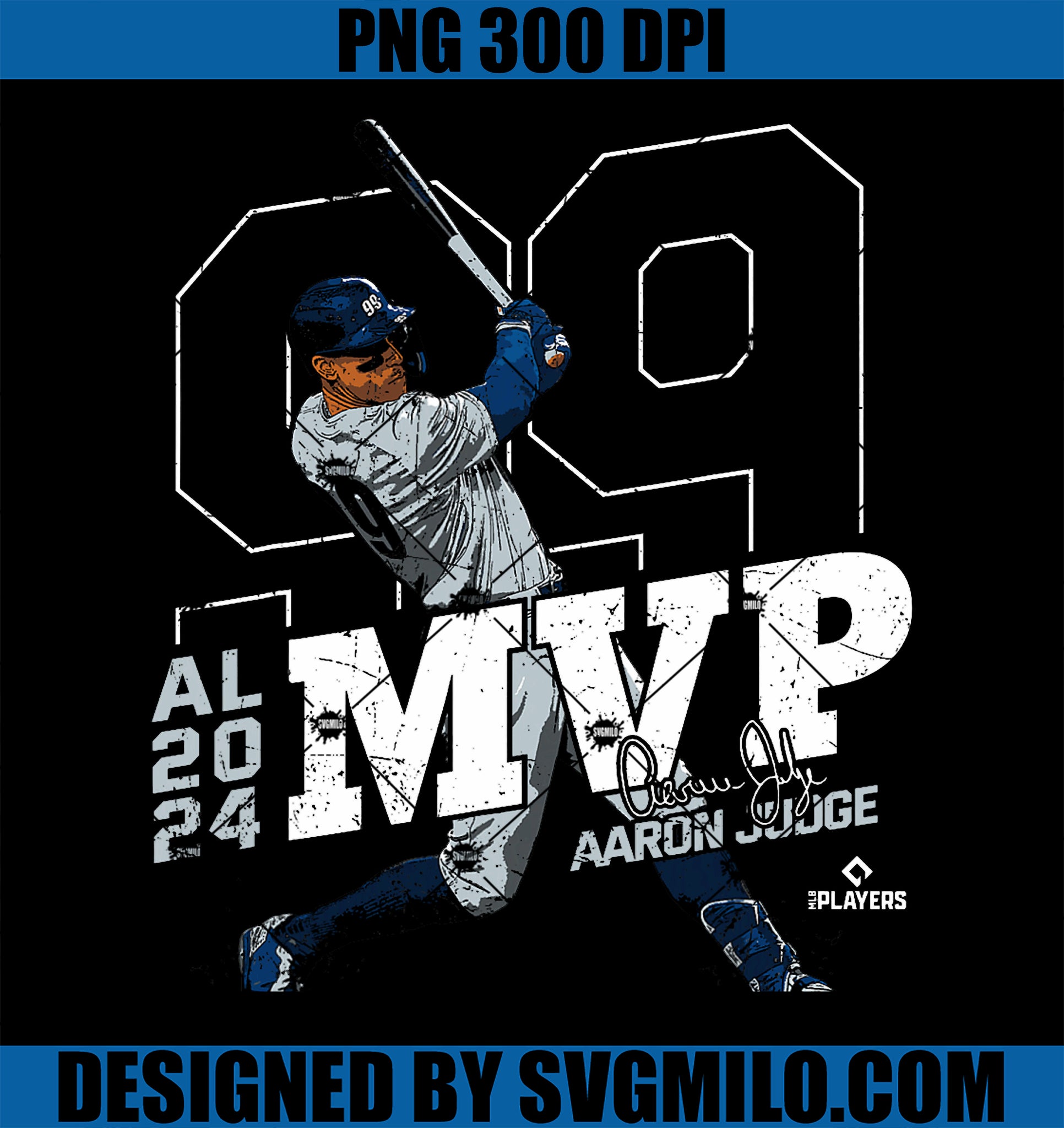 2024 AL MVP Aaron Judge New York Baseball MLBPA PNG