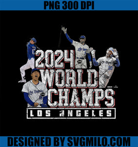 2024 World Champs LA Team 4 Players PNG, Los Angeles Baseball PNG