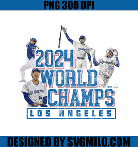 2024 World Champs LA Team 4 Players PNG,  Los Angeles Baseball PNG