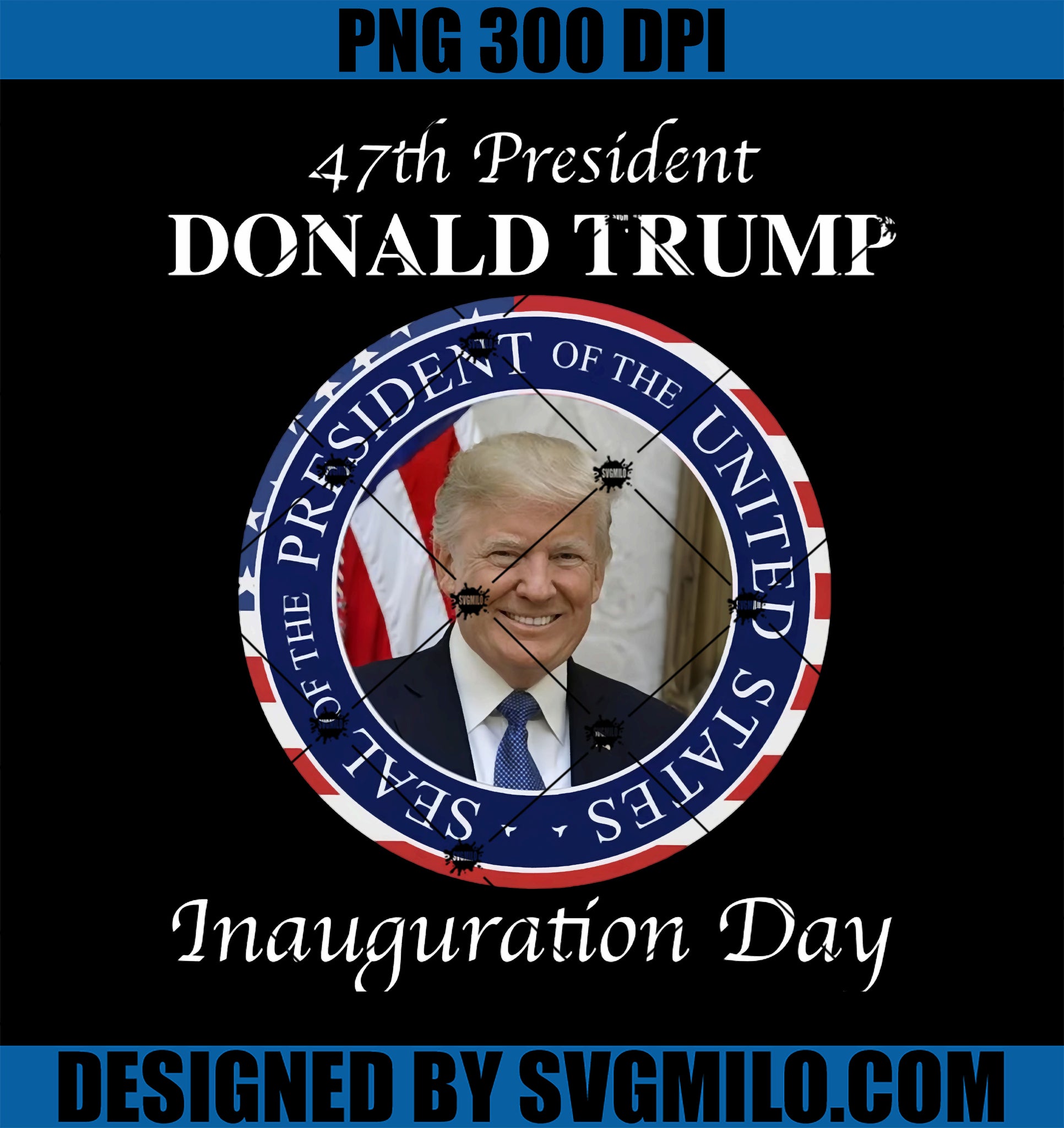 47 President Donald Trump Inauguration Day 2025 Memorabilia PNG