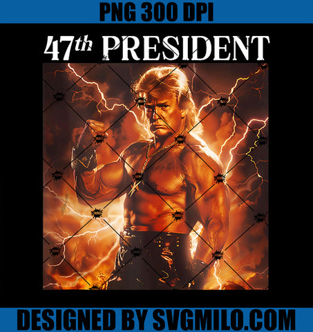 47th President Trump Action Hero Inauguration Day 2025 PNG