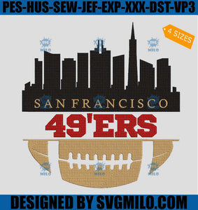 49ers Embroidery Design, Football San Francisco Embroidery Design