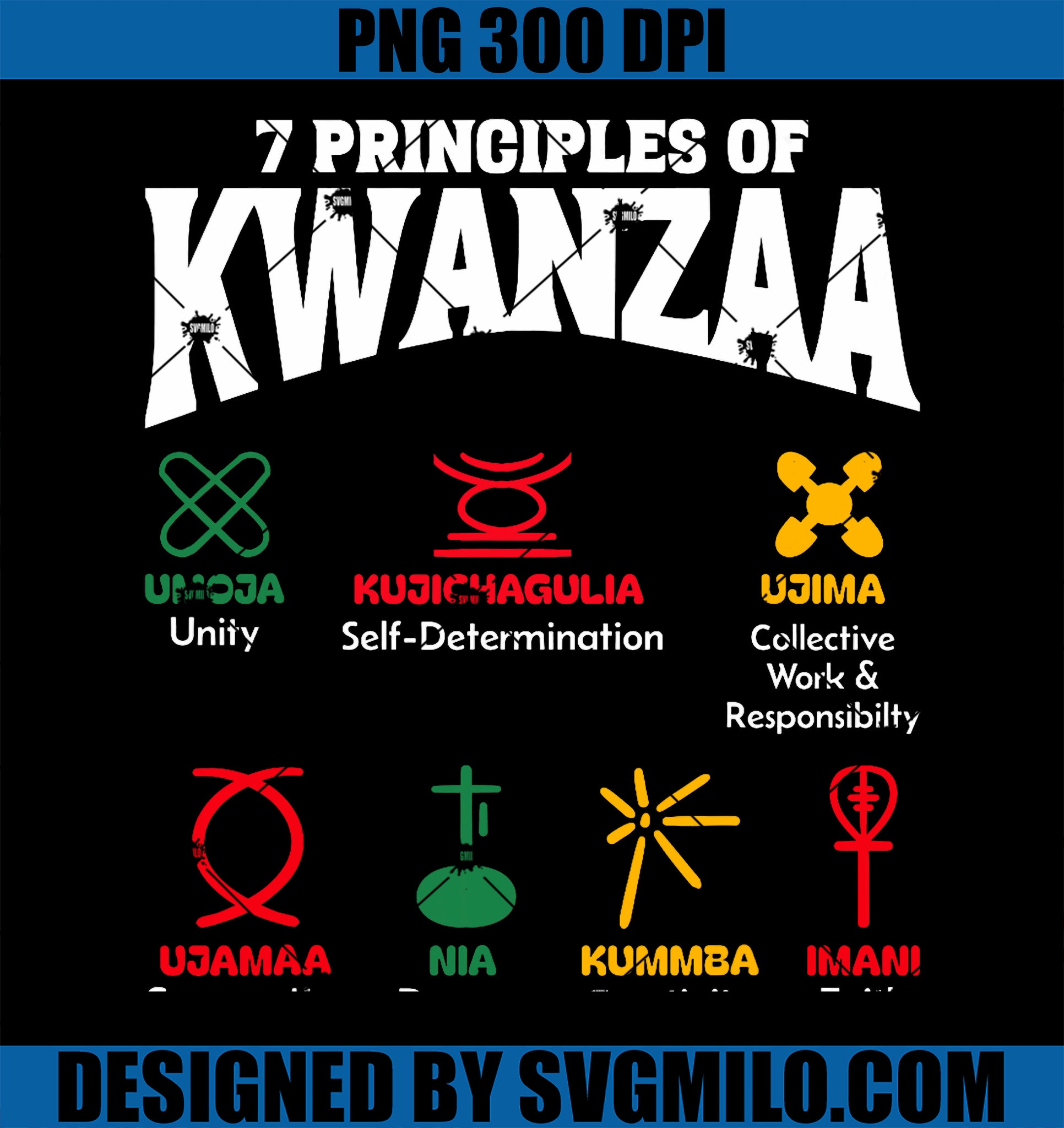 7 Principles Of Kwanzaa African American Pride PNG