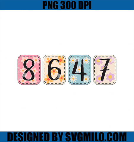 8647 Subtle Anti Trump PNG, 86 47 Floral Style PNG