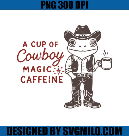 A Cup Of Cowboy Magic Caffeine PNG, Cowboy Frog Coffee Halloween PNG