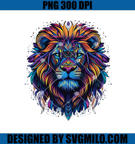 A Lion With Symmetrical Patterns PNG