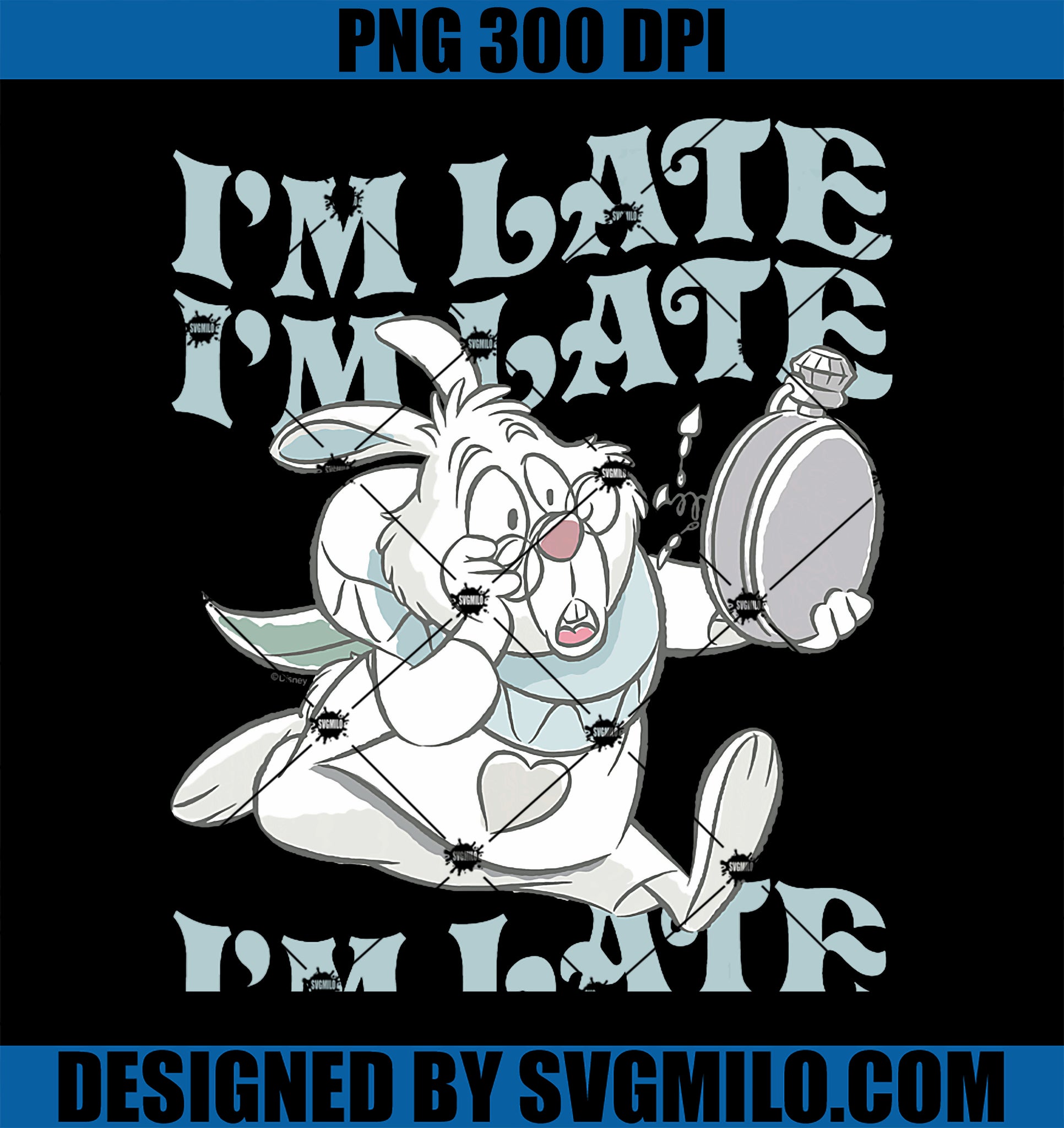 Alice In Wonderland PNG, I'm Late White Rabbit PNG