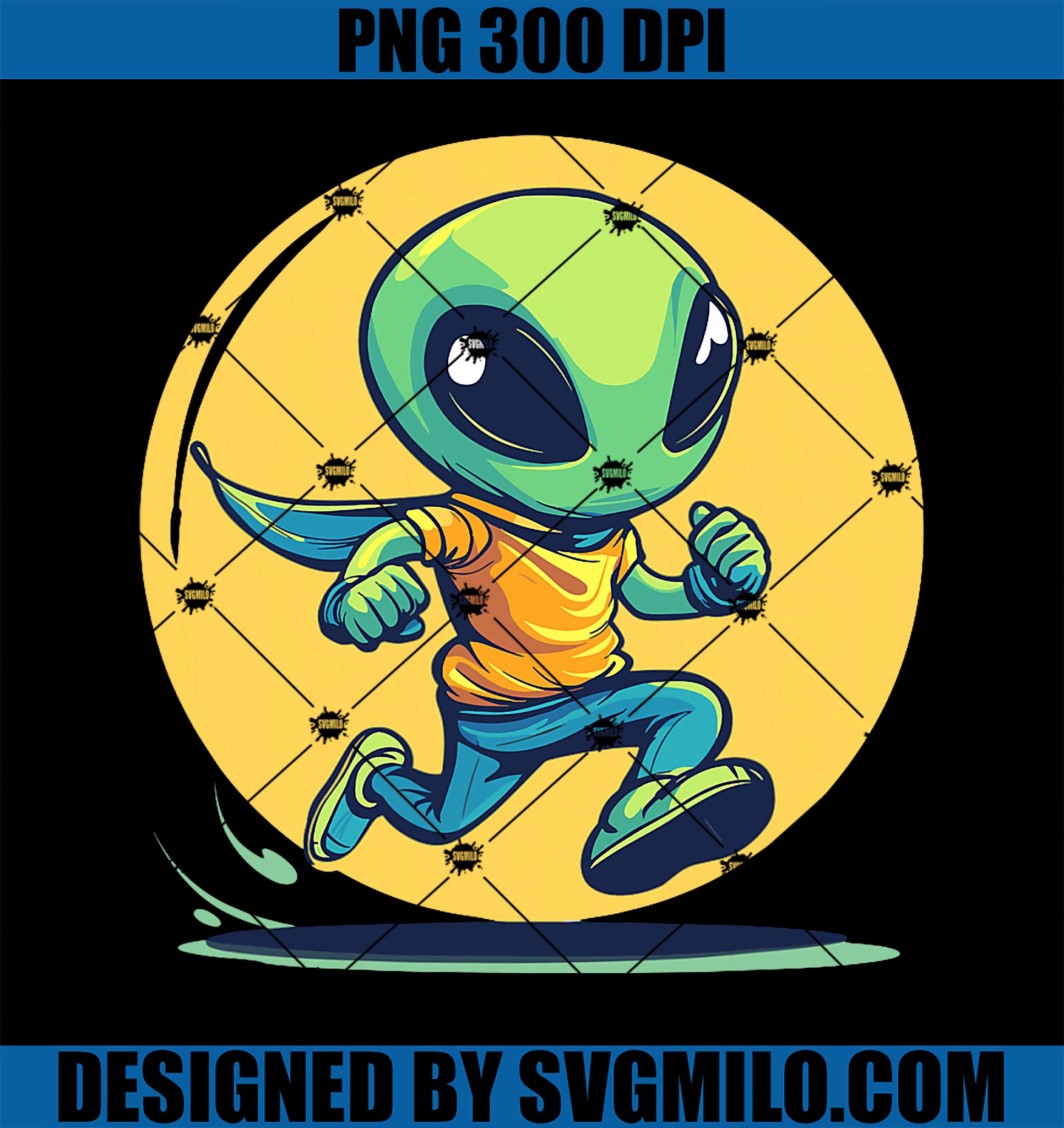 Alien Running Cartoon PNG, Character Adventure PNG
