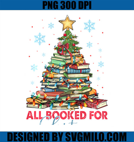 All Booked For Christmas Book Christmas Tree Teacher Library PNG