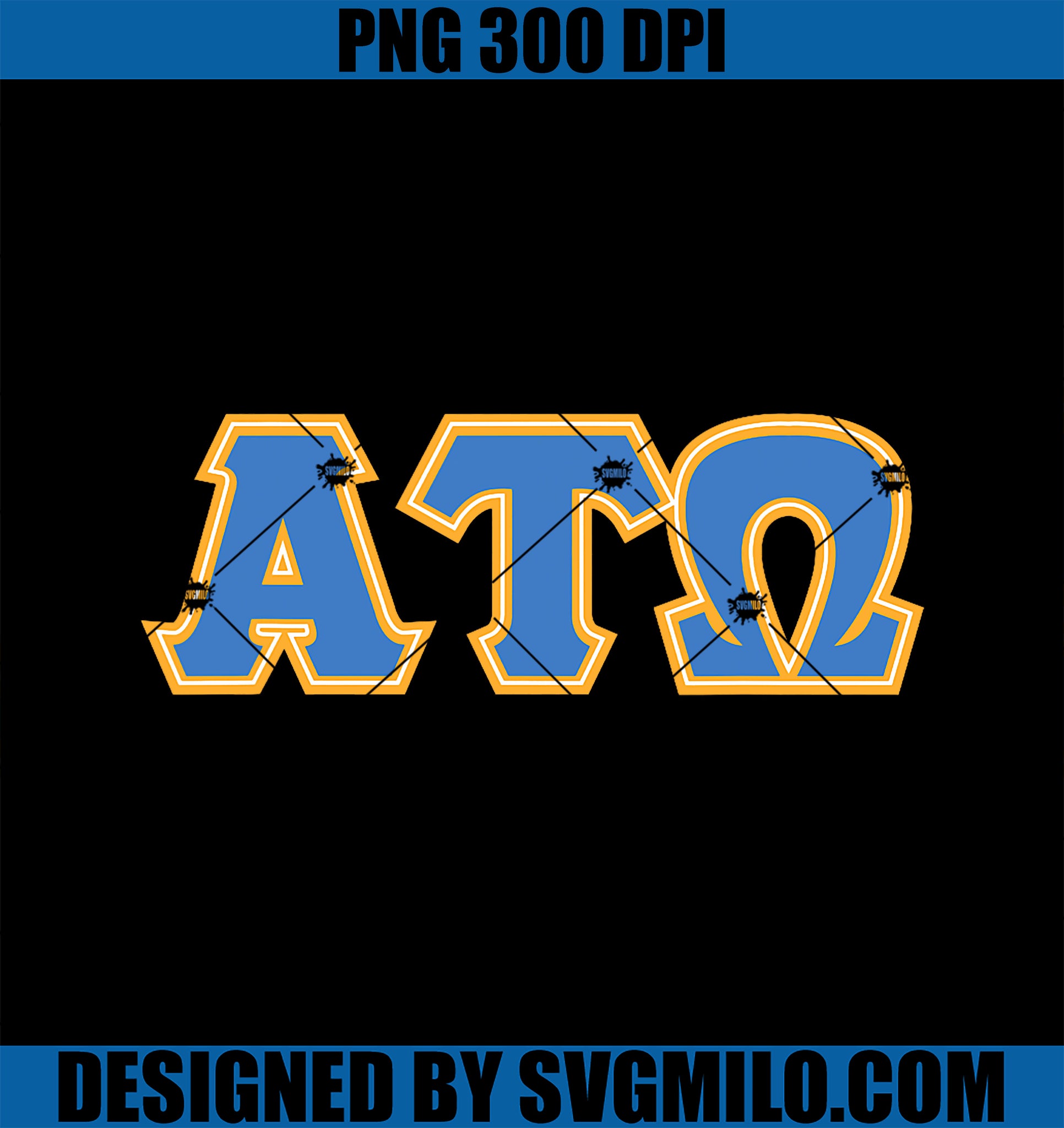 Alpha Tau Omega Azure Letters Fraternity ATO Greek PNG