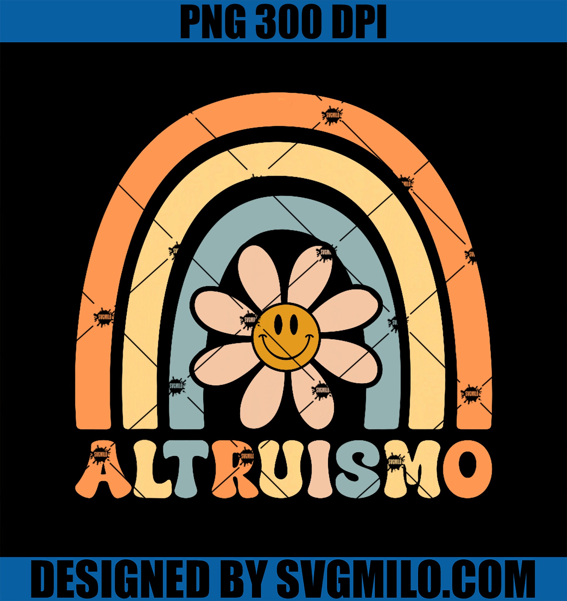 Altruismo Groovy Boho Rainbow Social Psychology Lover Daisy PNG