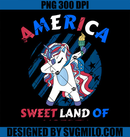 America Sweet Land in Loverty USA Party Unicorn Americorn PNG