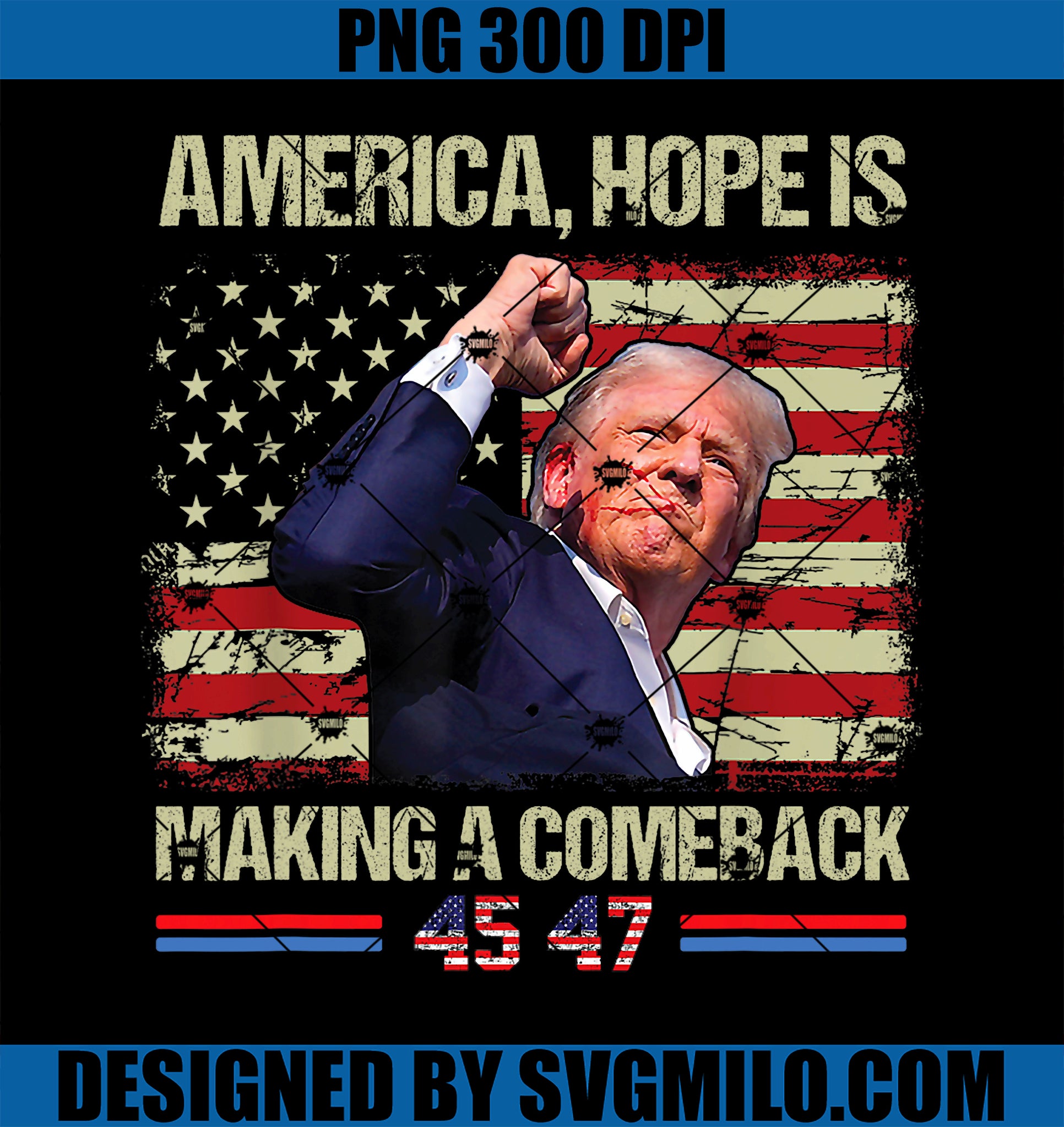 America, Hope is Making a Comeback 45 47 Trump President PNG