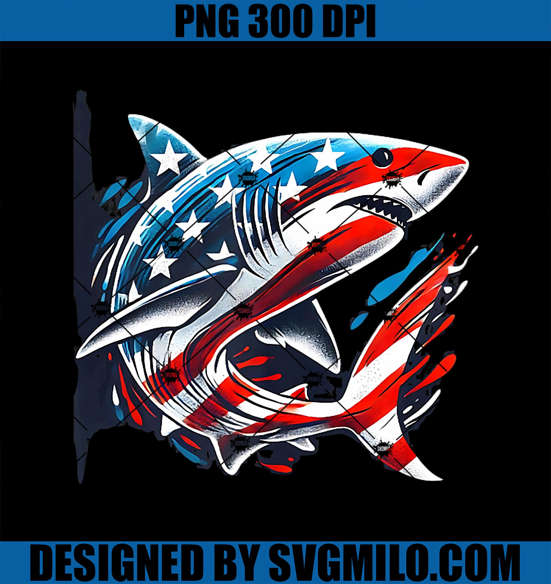 American Flag Shark PNG, Shark Lover Shark Enthusiast PNG