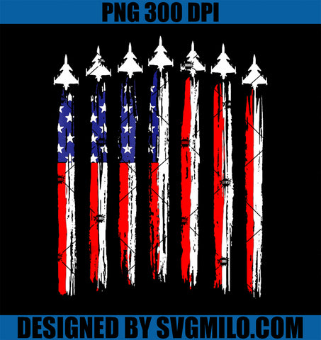 American Patriotic Fighter Jets USA Flag Waving PNG, 4th of July PNG