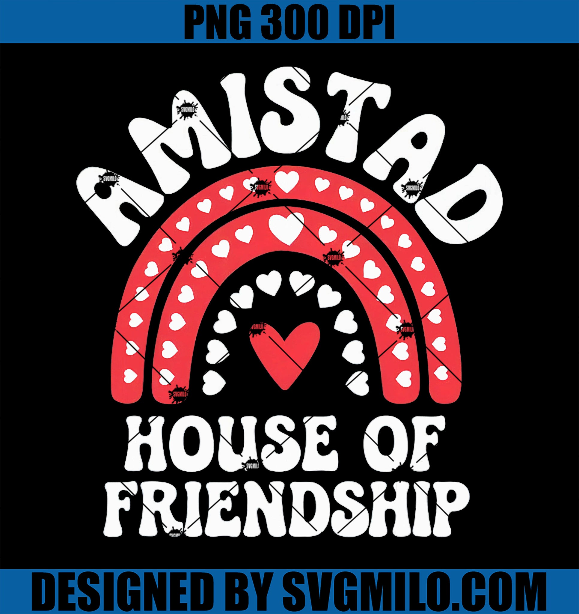 Amistad House Of Friendship Boho Heart Rainbow PNG