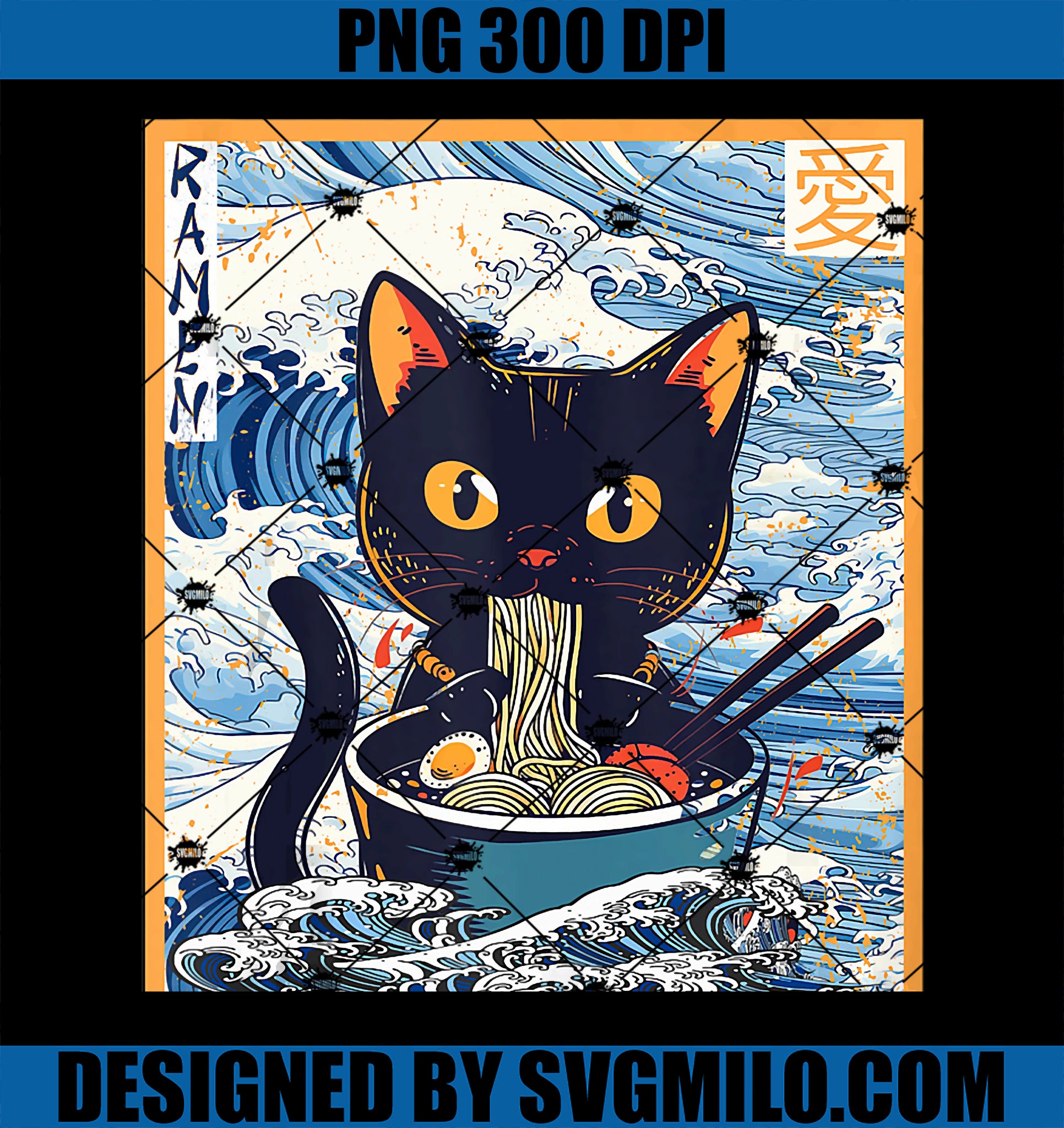 Anime Ramen Cat Noodles PNG, Funny Japanese Art Kawaii Cat PNG