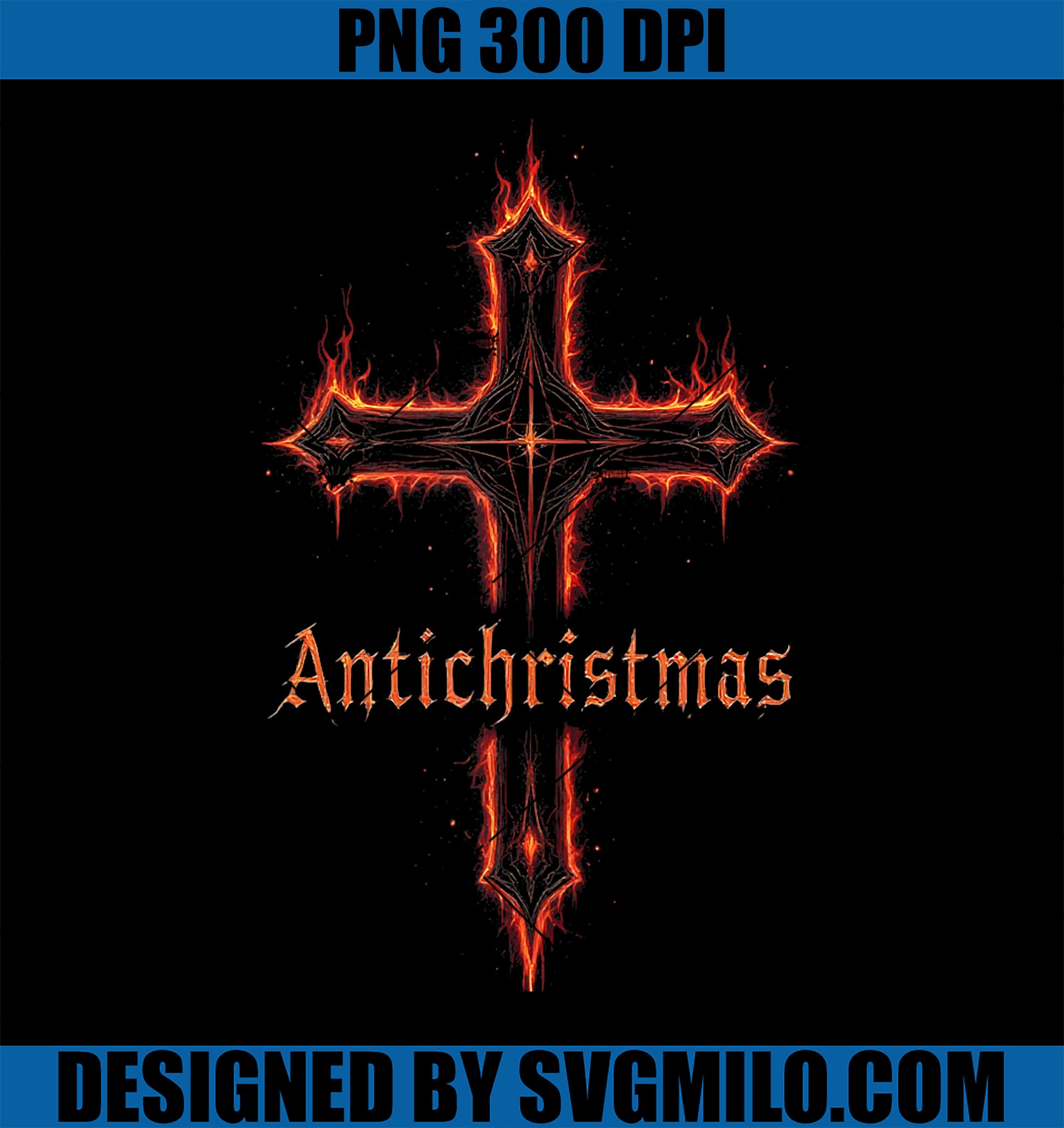 Antichristmas Satanic Christmas Gothic Cross PNG