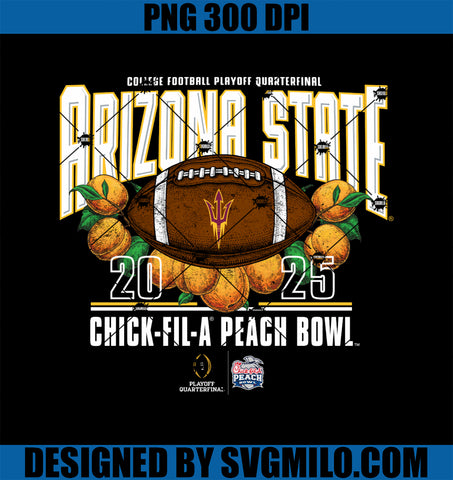 Arizona State Sun Devils Peach Bowl CFP 2024-25 Retro PNG